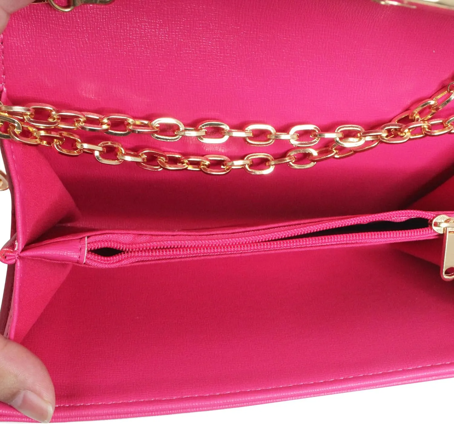 Clutch Purse Evening Bag for Women，Envelope Handbag With Detachable Chain