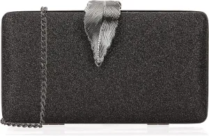 Clutch Purse with Leaf Closure Women’s Evening Handbag for Party Prom Wedding