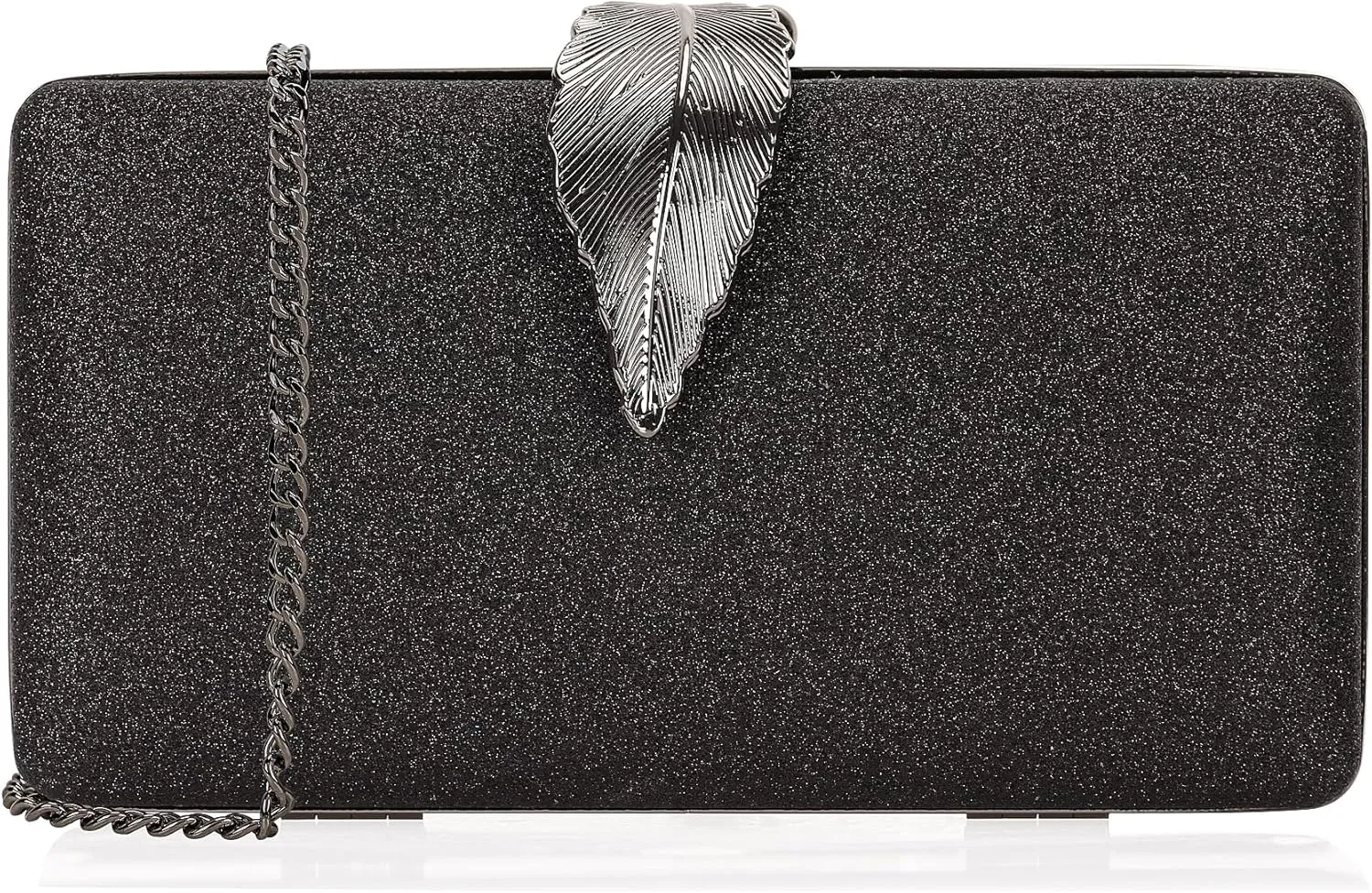 Clutch Purse with Leaf Closure Women’s Evening Handbag for Party Prom Wedding