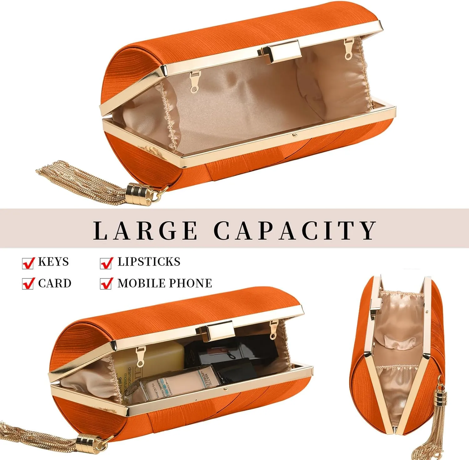 Clutch Purses For Women Tassel Evening Clutch bag Cross Body & Shoulder Bag For Wedding Night out Party