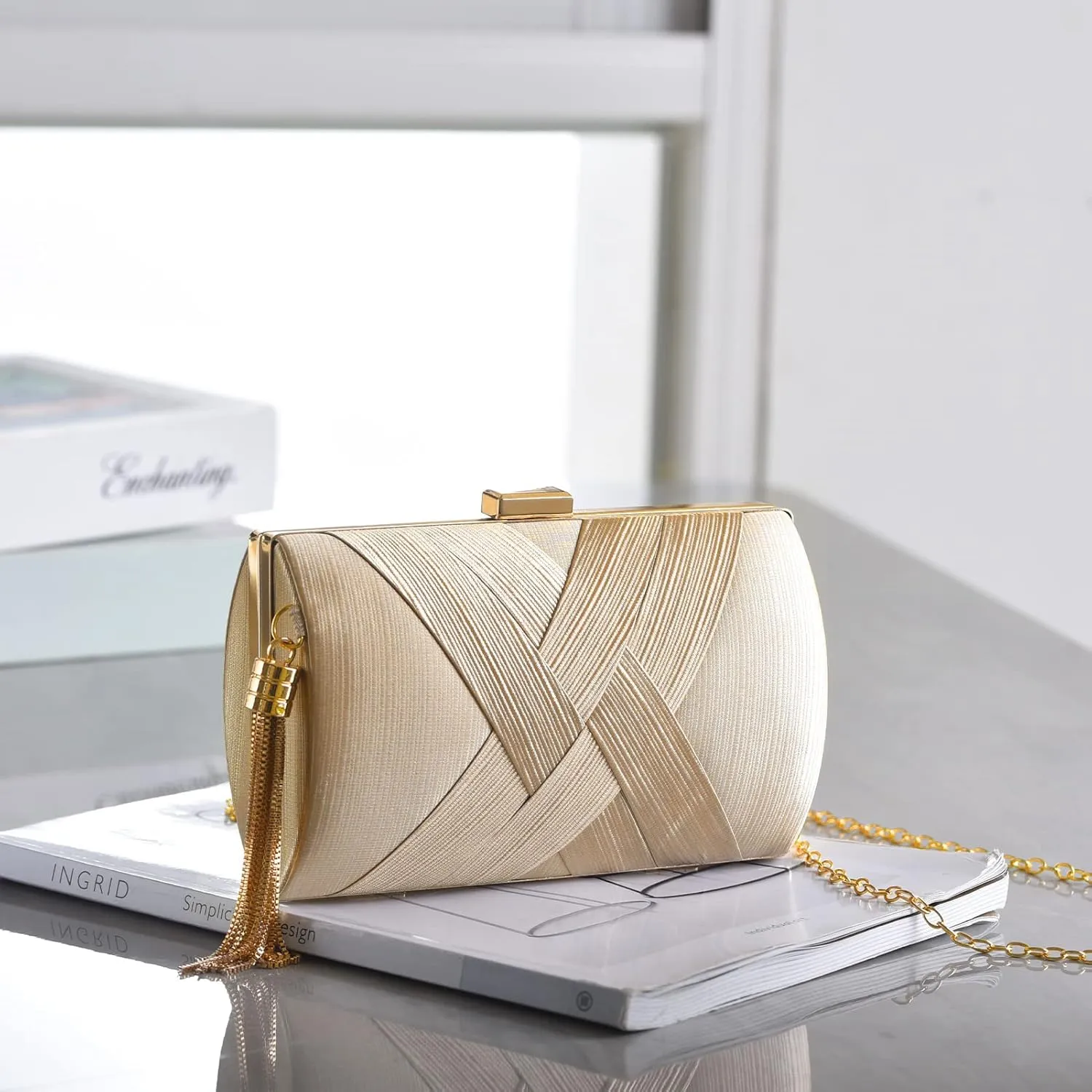 Clutch Purses For Women Tassel Evening Clutch bag Cross Body & Shoulder Bag For Wedding Night out Party