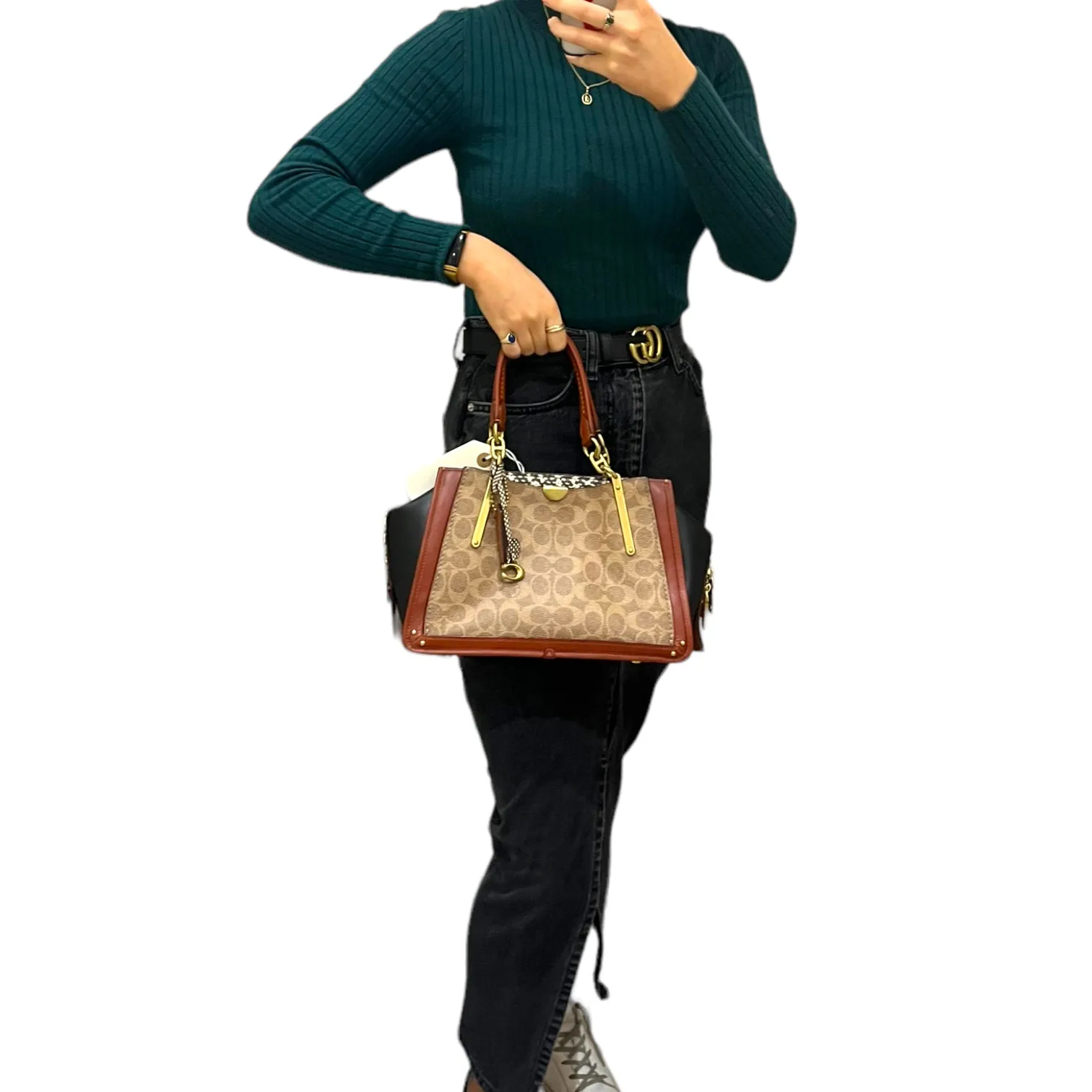 Coach Monogram and Snake Print Bag