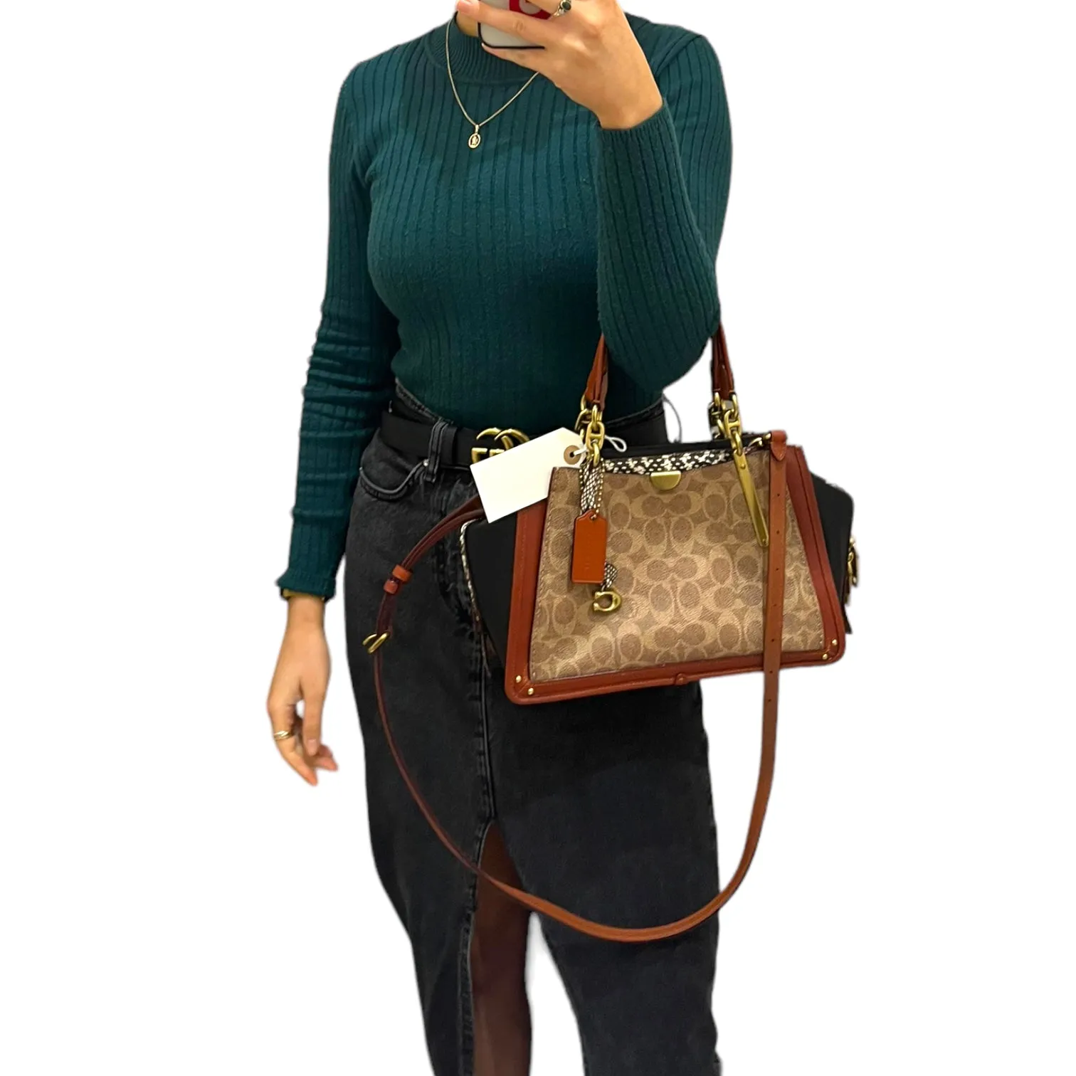 Coach Monogram and Snake Print Bag
