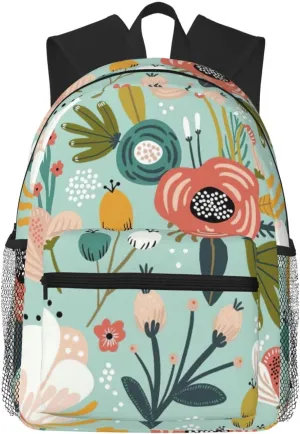 Colorful Flora print Lightweight duffel bag, travel hiking daypack, comfortable backpack, sports bag