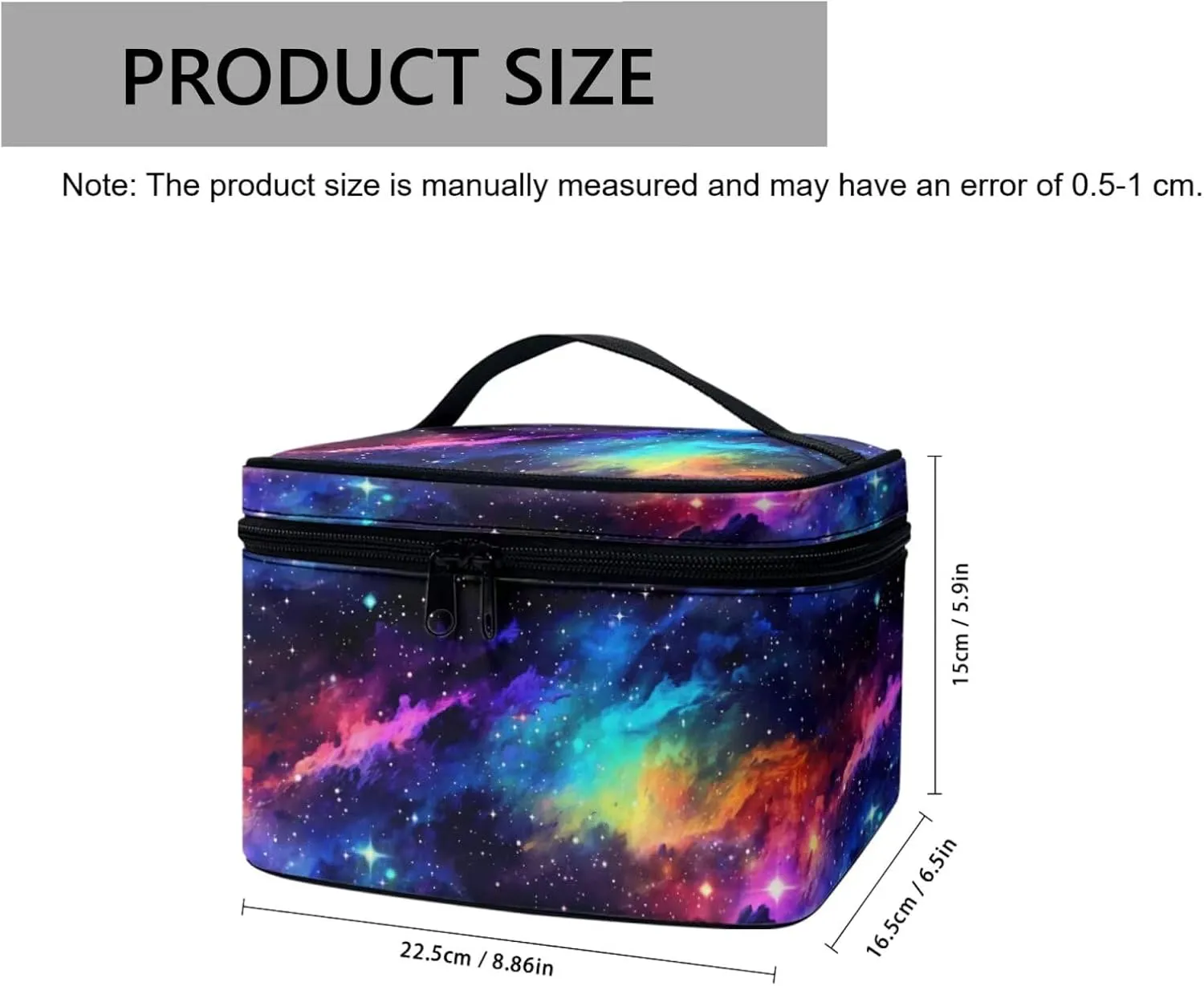 Colorful Galaxy Nebula Makeup Bag Travel Cosmetic Bag for Women, Outer Space Starry Print Portable Travel Bag for Toiletries Makeup Box