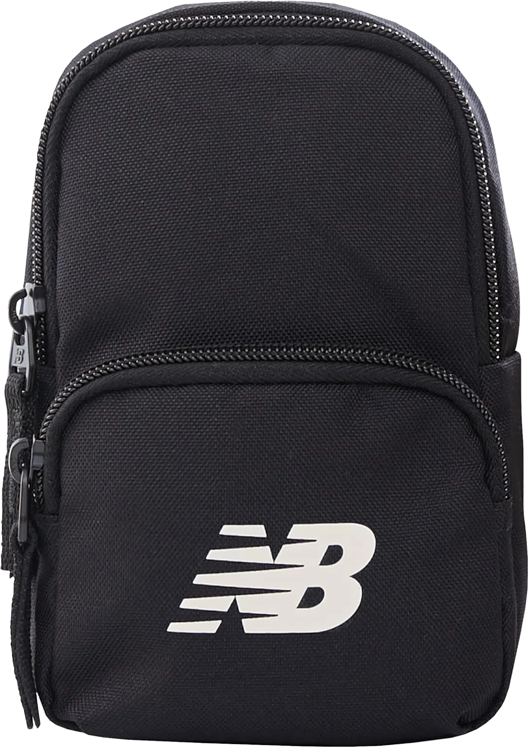 Concept One New Balance Mini Backpack, Micro Travel Shoulder Bag with Adjustable Straps for Men and Women, Black, 7 Inch