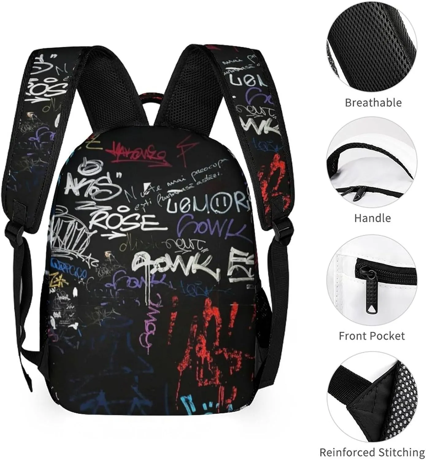 Cool Graffiti School Backpack For Kids Boys Girls Children Travel Bag Students Teens Bookbag Hip Hop Backpack Laptop Backpack-C3