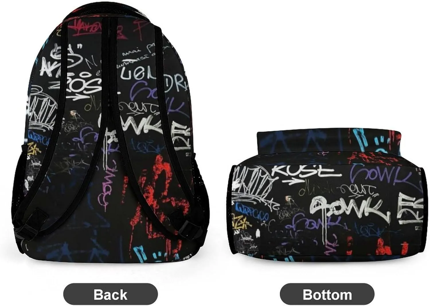 Cool Graffiti School Backpack For Kids Boys Girls Children Travel Bag Students Teens Bookbag Hip Hop Backpack Laptop Backpack-C3
