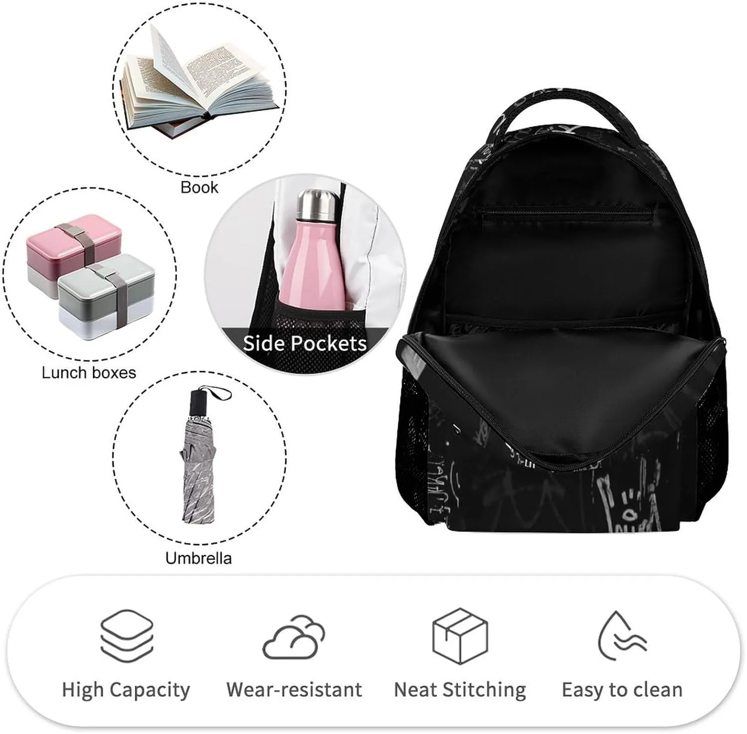 Cool Graffiti School Backpack For Kids Boys Girls Children Travel Bag Students Teens Bookbag Hip Hop Backpack Laptop Backpack-C5