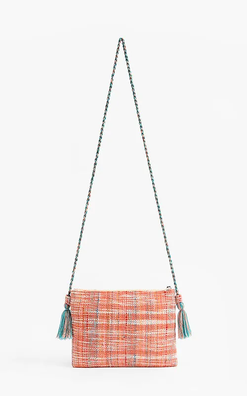 Copper Tan Evil Eye Embellished Clutch