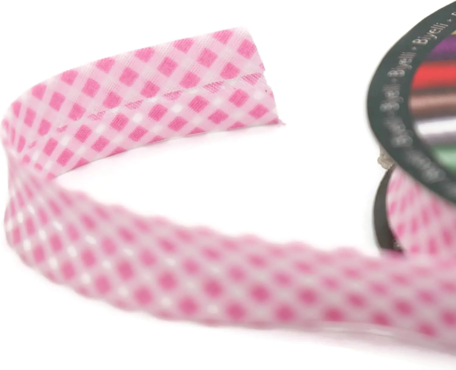 Cotton Fold Bias Binding Tape - 3/4 Inches (20mm) Wide - 27 Yards - Plaid Single Fold Cotton Fold Bias Binding Tape for Sewing Clothing DIY Pink E2