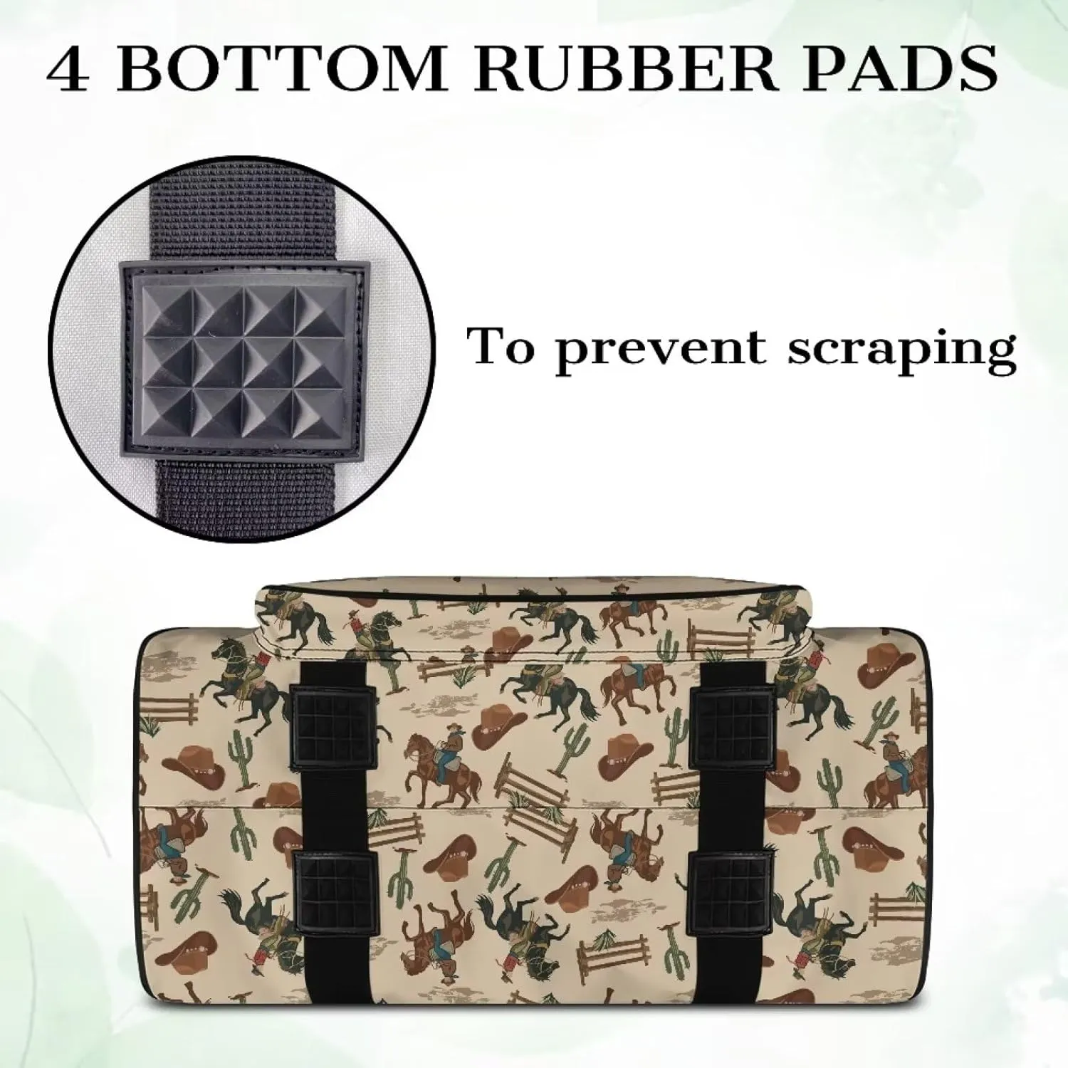 Cowboy Cactus Print Sewing Machine Carrying Case Large Capacity Sewing Machine Storage Universal and Durable Sewing Machine bag with Comfortable Handle
