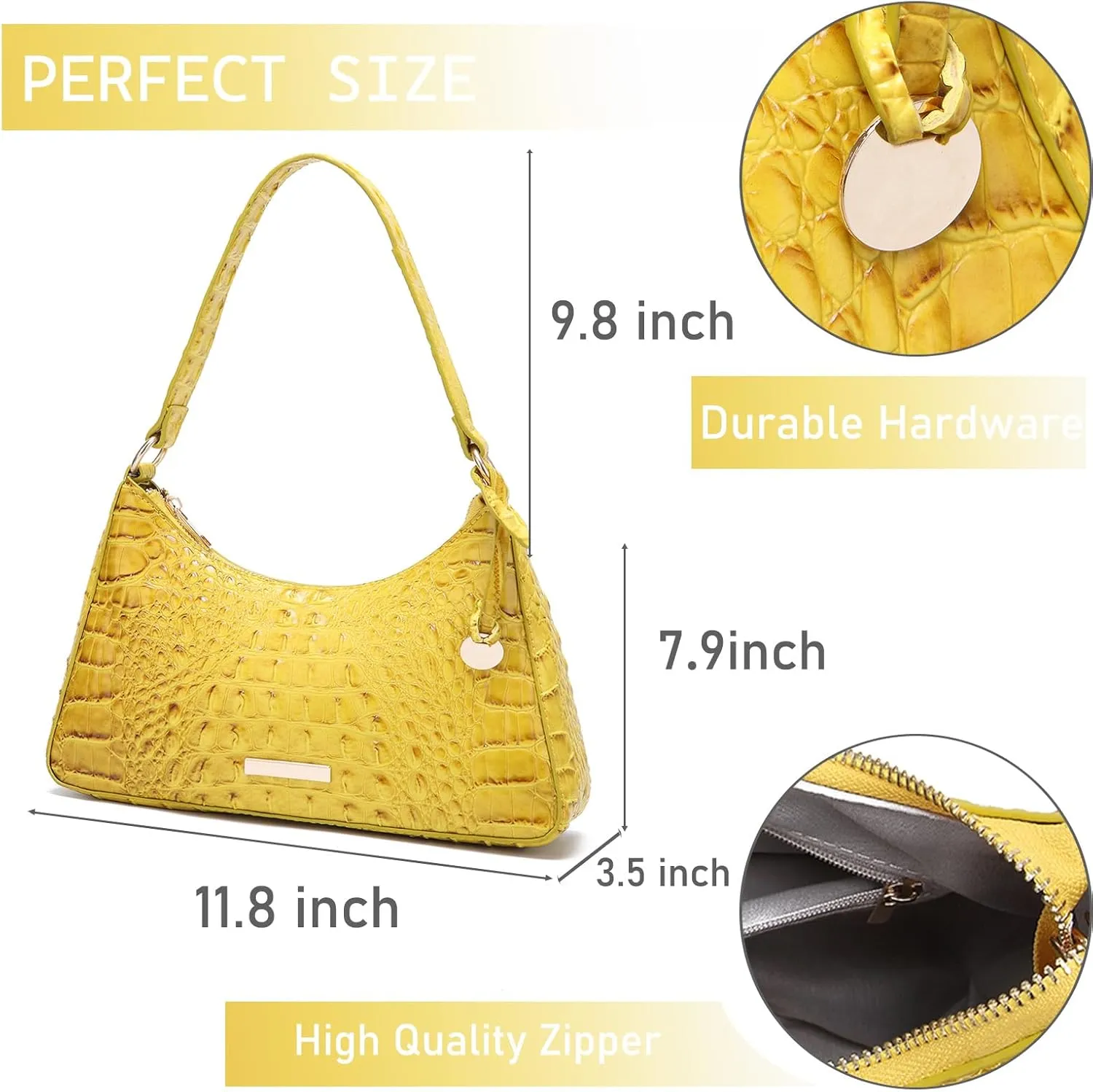 crocodile-embossed Hobo Purse for Women Large Shoulder Purses and Handbags Tote Bags