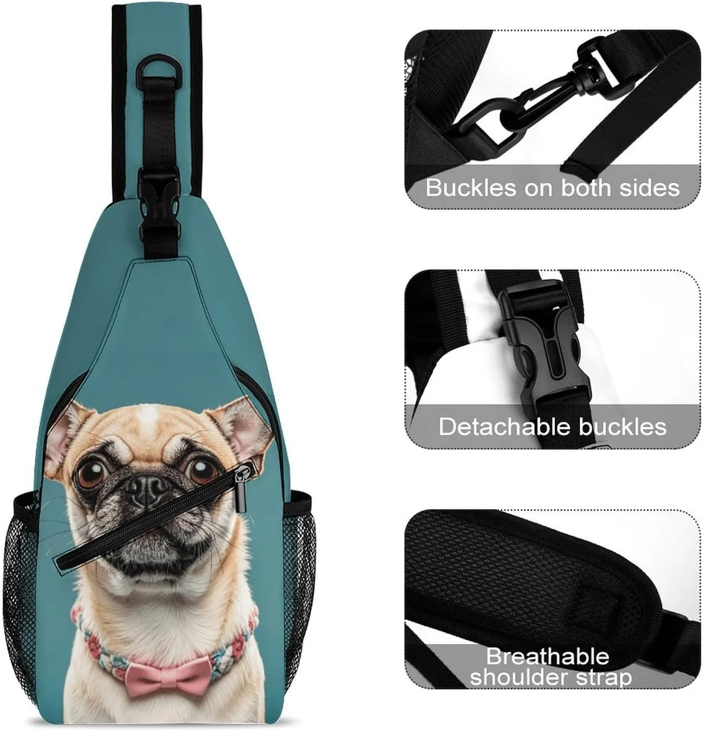 Crossbody Sling Bag Colorful Skulls Print Backpack Sling Bag Travel Hiking Chest Bag Shoulder Bag Daypack