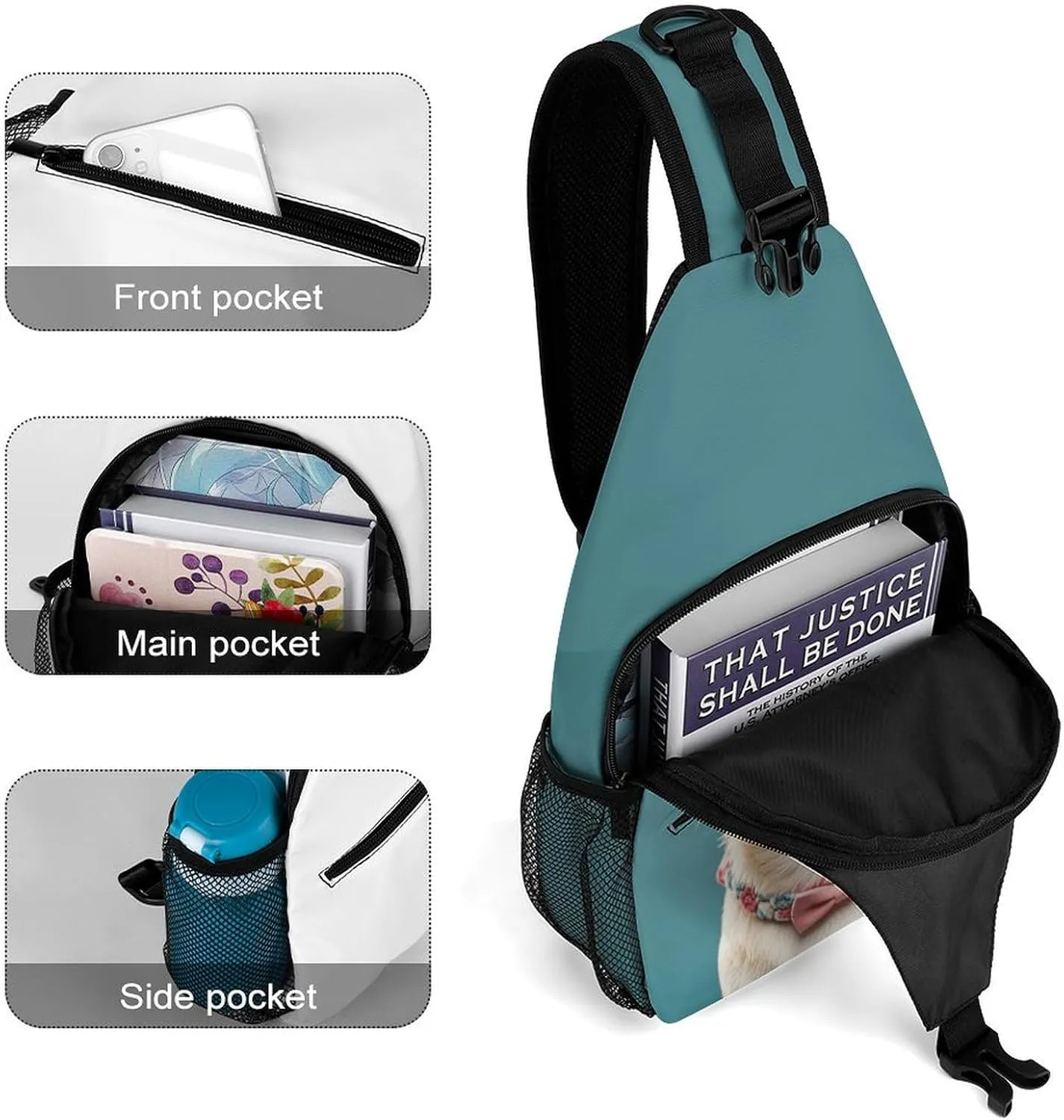 Crossbody Sling Bag Colorful Skulls Print Backpack Sling Bag Travel Hiking Chest Bag Shoulder Bag Daypack