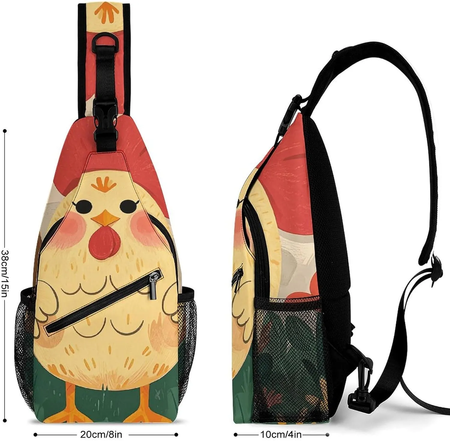 Crossbody Sling Bag Colorful Skulls Print Backpack Sling Bag Travel Hiking Chest Bag Shoulder Bag Daypack