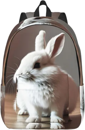 cry white rabbit print Backpack Travel Backpacks for Women Men College Backpack Computer Bag for Travel