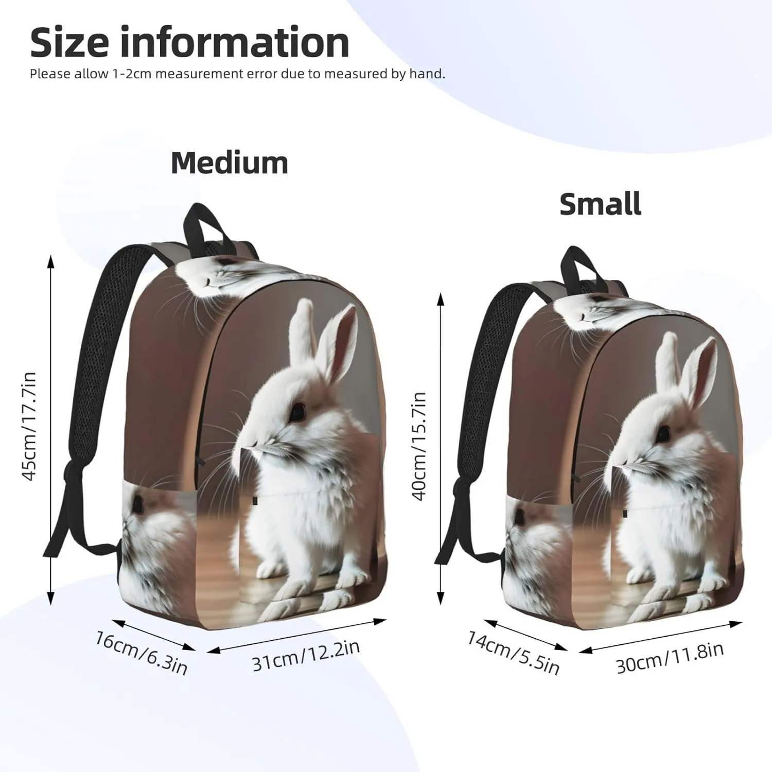 cry white rabbit print Backpack Travel Backpacks for Women Men College Backpack Computer Bag for Travel