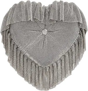 Crystal Mesh Heart Pillow Clutch