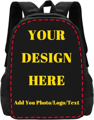Custom Backpack for Mens Womens, Personalized Backpacks with Photo Text Logo, Customize Casual Large Capacity with Compartments Laptop Bags for Travel, Camping 17"