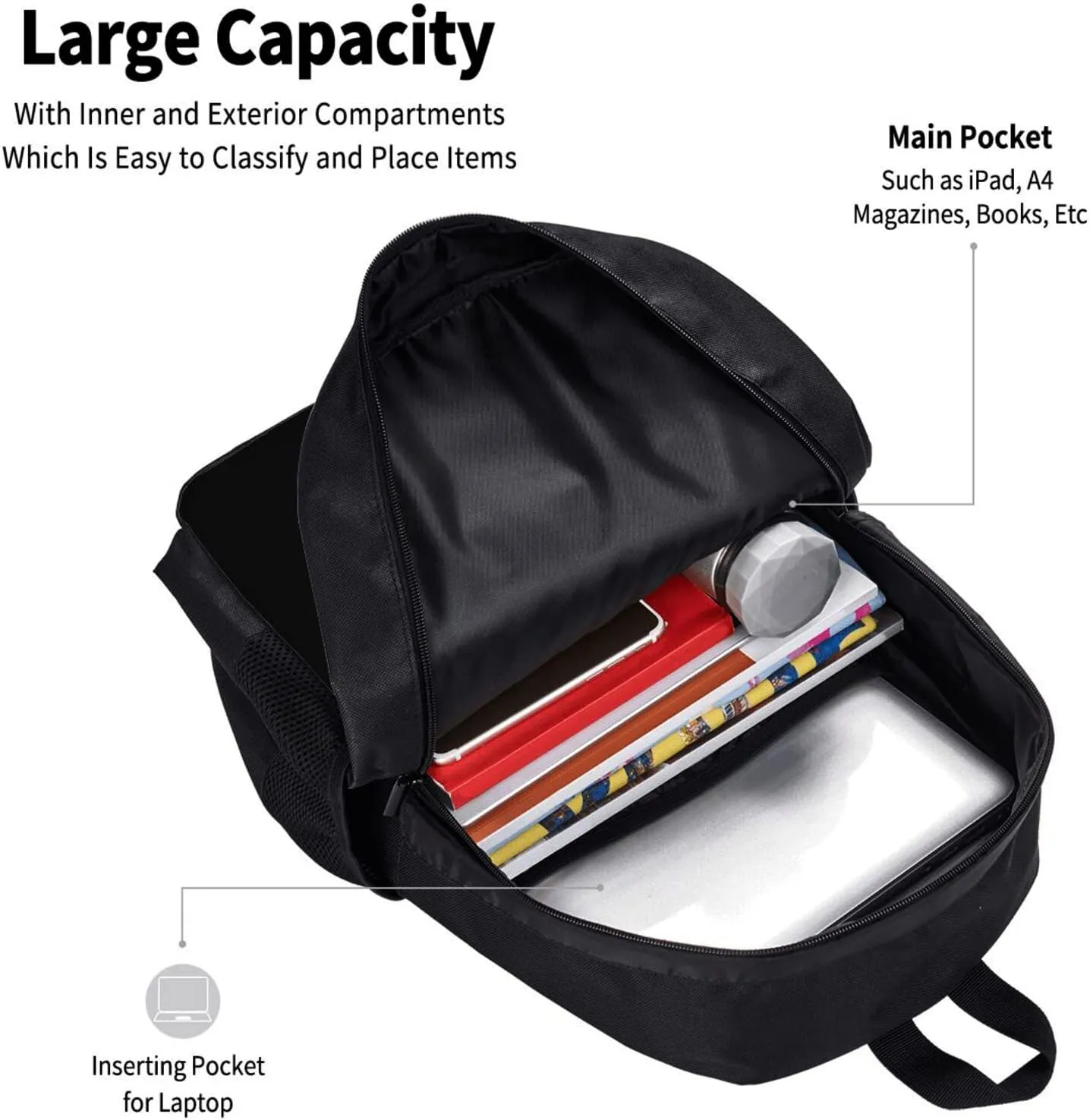 Custom Backpack for Mens Womens, Personalized Backpacks with Photo Text Logo, Customize Casual Large Capacity with Compartments Laptop Bags for Travel, Camping 17"