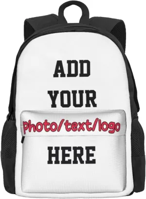 Custom Backpack For Women Men,Personalized Daypacks With Photo/Name/Text/Logo,Customized Large Capacity Laptop Backpack,Casual Travel Computer Bag For Work Travel