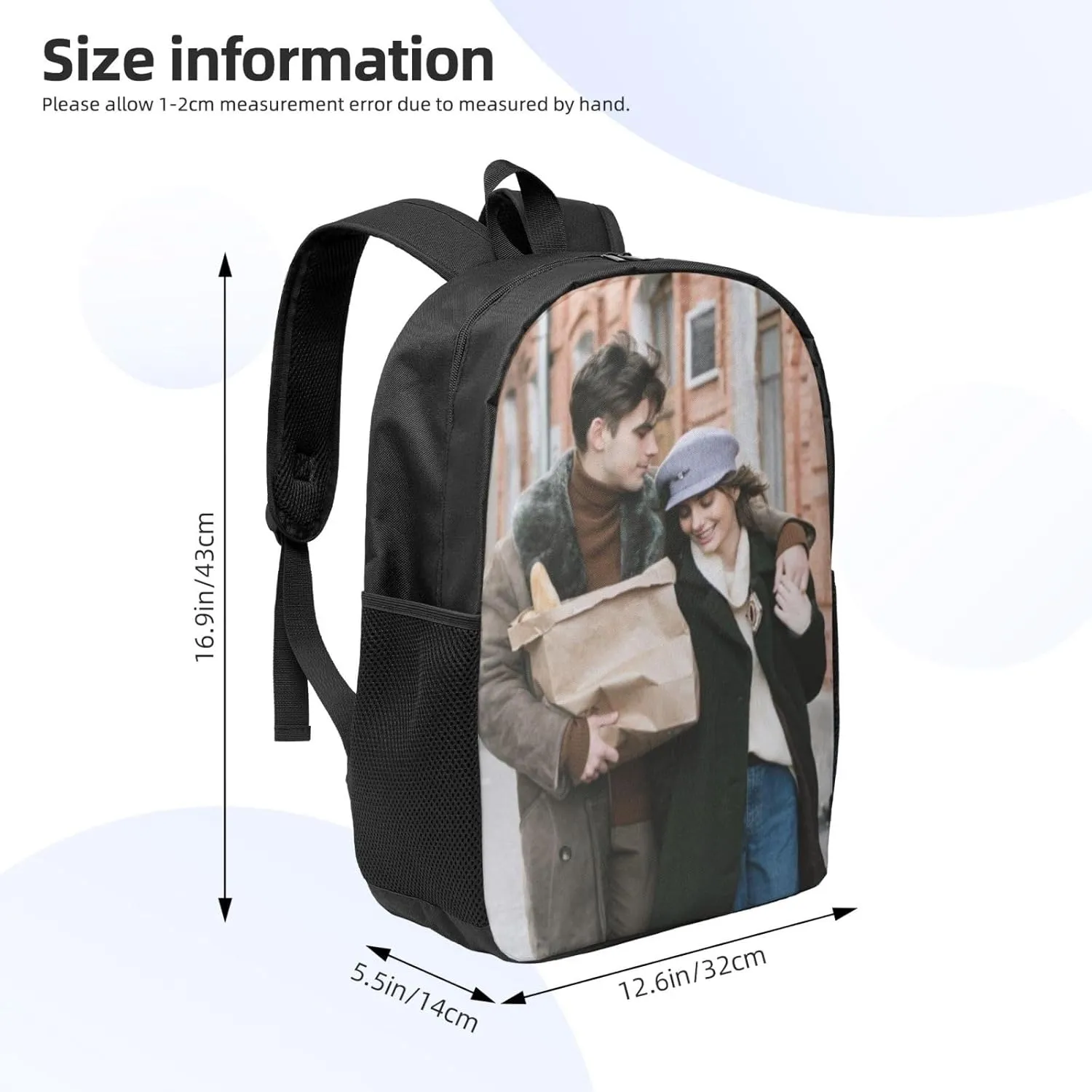 Custom Backpack Personalized Cute Backpacks Design Text Photo Name Logo Large-capacity Casual Travel Laptop Bag for Hiking Work 17in, Style 2