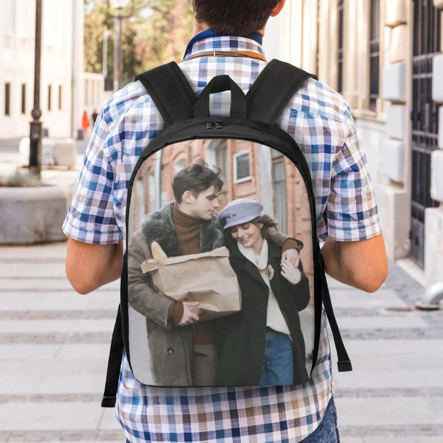 Custom Backpack Personalized Cute Backpacks Design Text Photo Name Logo Large-capacity Casual Travel Laptop Bag for Hiking Work 17in, Style 2