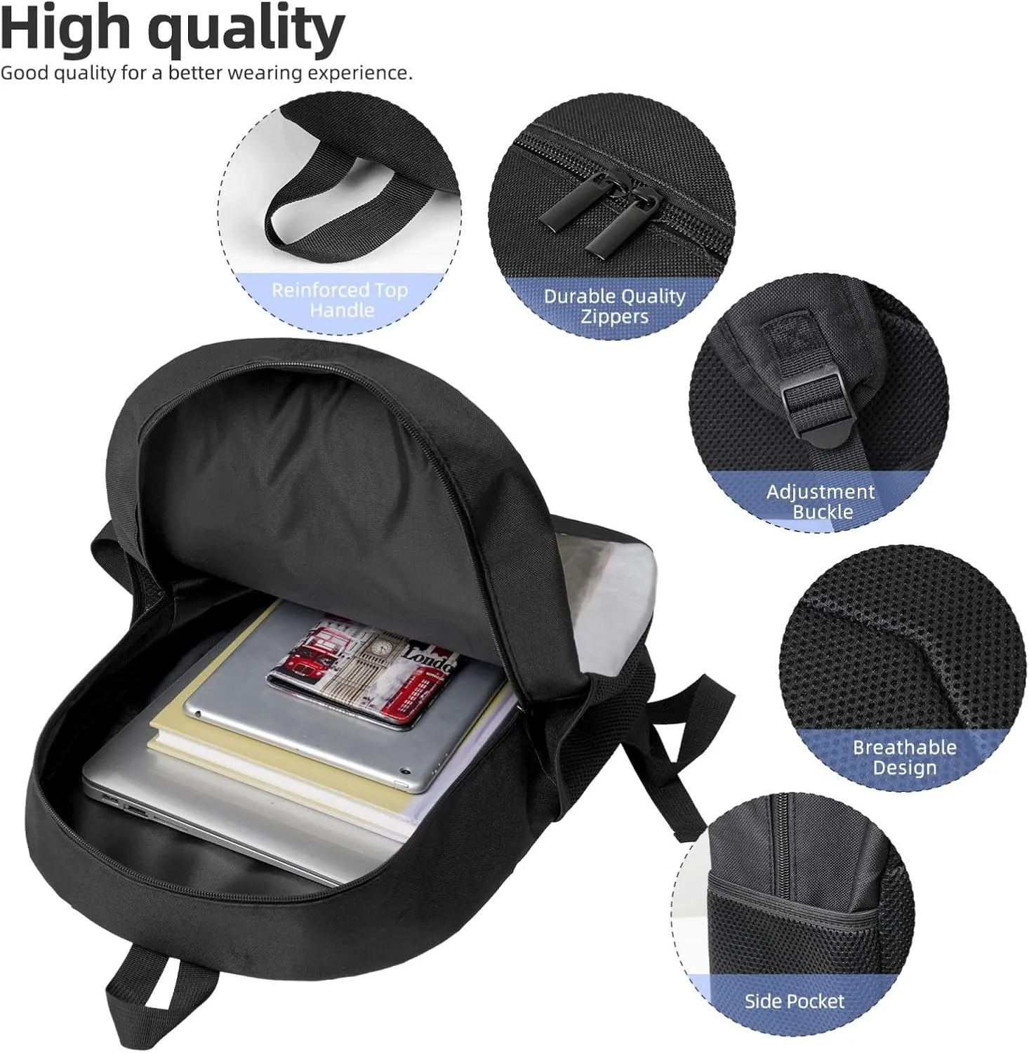 Custom Backpack Personalized Cute Backpacks Design Text Photo Name Logo Large-capacity Casual Travel Laptop Bag for Hiking Work 17in, Style 2