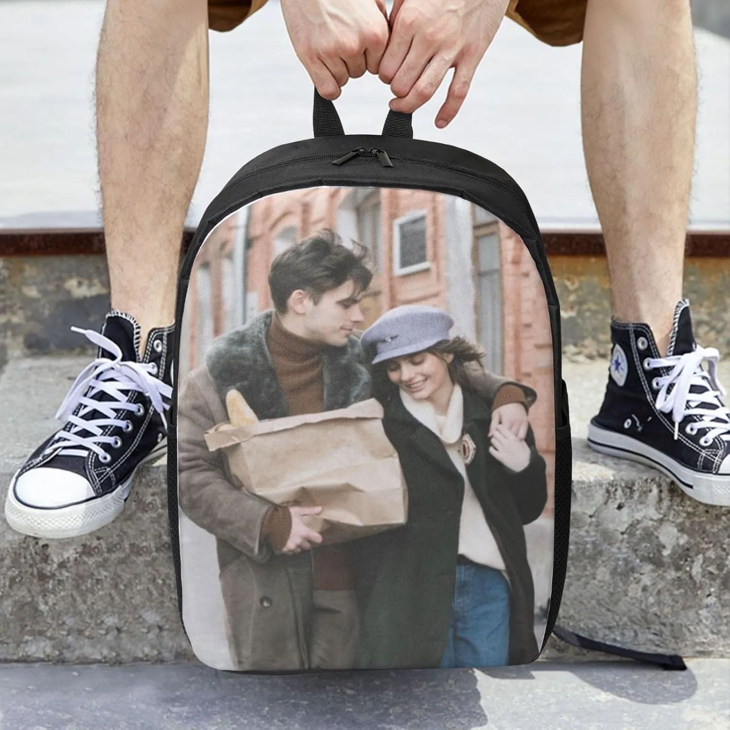 Custom Backpack Personalized Cute Backpacks Design Text Photo Name Logo Large-capacity Casual Travel Laptop Bag for Hiking Work 17in, Style 2