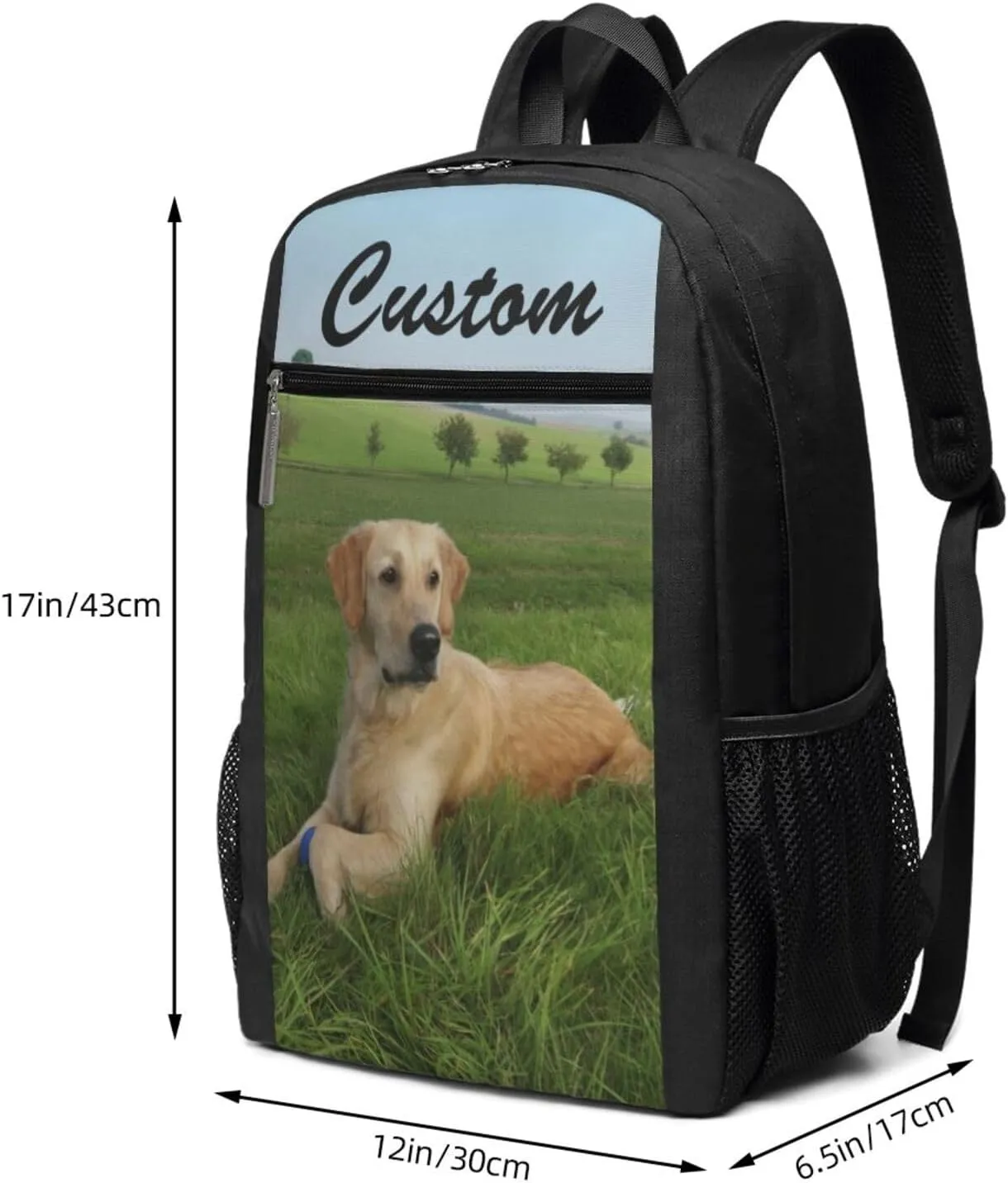 Custom Backpack, Personalized Laptop Backpack for Men Women, Customized Photo Text Logo Backpacks for Travel Work Camping 17in Style5