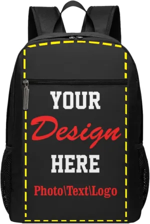 Custom Backpack, Personalized Laptop Backpack for Men Women, Customized Photo Text Logo Backpacks for Travel Work Camping 17in Style5