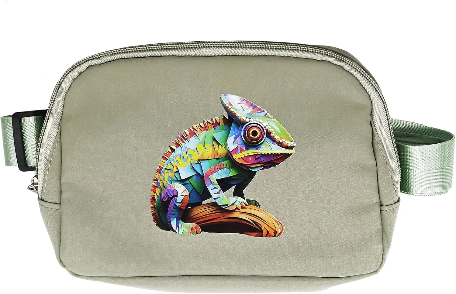 Custom Belt Bag Fanny Pack Bag Unisex Personalized Gifts Nylon Waist Bag with Name Text Logo Photo for Workout Running Traveling Hiking (Light green)