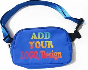 Custom Crossbody Bags For Eomen Belt Bag Fanny Pack Bag Personalized Gifts Waist Bag with Name Text Logo Photo for Workout Running Traveling Hiking (Blue)