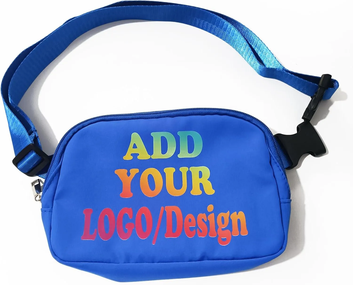 Custom Crossbody Bags For Eomen Belt Bag Fanny Pack Bag Personalized Gifts Waist Bag with Name Text Logo Photo for Workout Running Traveling Hiking (Blue)