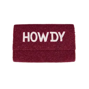 Custom Howdy Fully Beaded Clutch Purse