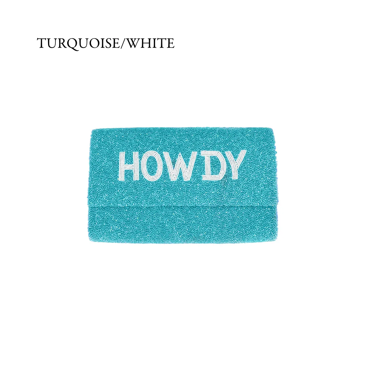 Custom Howdy Fully Beaded Clutch Purse