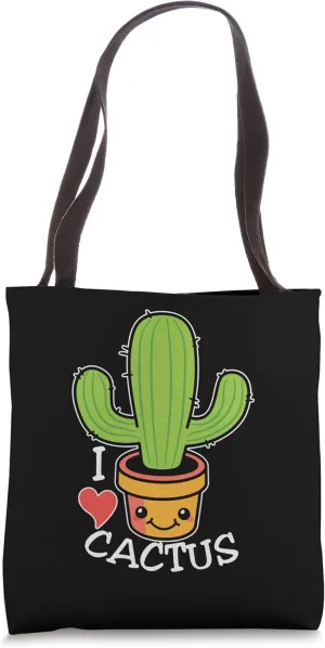 Custom I Heart Cactus Design - Limited Green Print Tote Bag