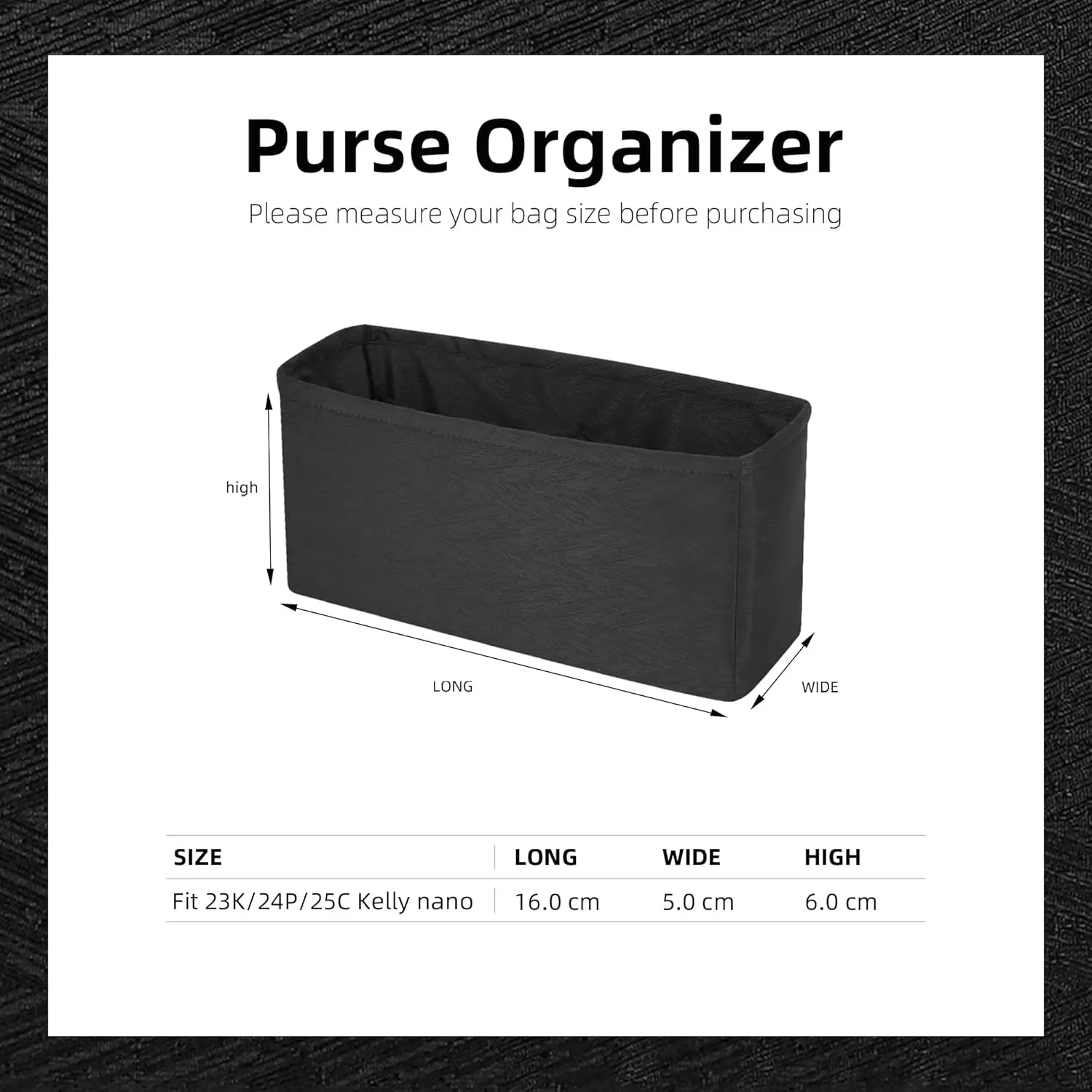 Custom Silk Purse Organizer or Pillow Insert for Chanel Kelly Nano 23K/24P/25C Bags, Offering 72 Colors to Choose