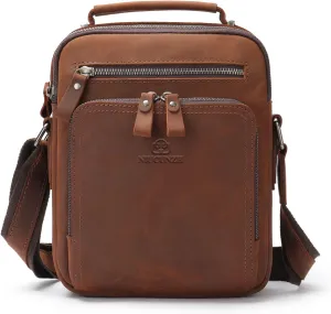 Customize Man Bags and Purses, Leather Crossbody Bag Personalized Engrave with Your Name or Logo