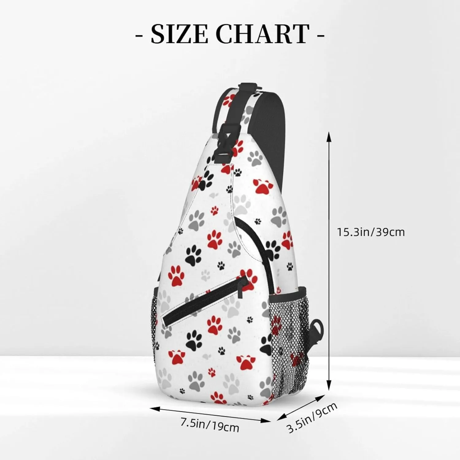 Cute Dog Paw Print Sling Bag Crossbody Bags Backpacks Dog Paw Chest Bag for Women Men Working, Shopping