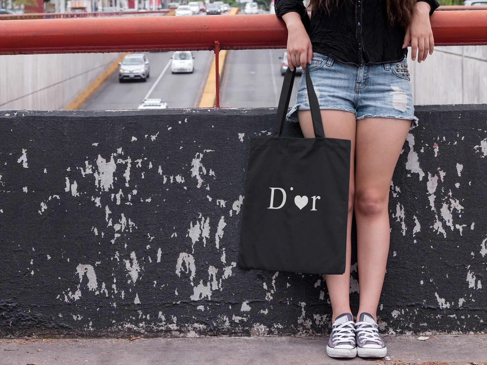 D DOT LOVE TOTE BAG