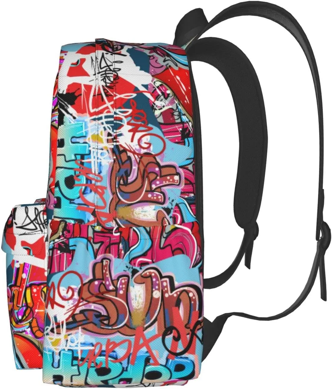 Daily Backpack Graffiti Wall, Hip Hop Art Backpacks Travel Laptop Daypack 17 inch Bags for Men Women
