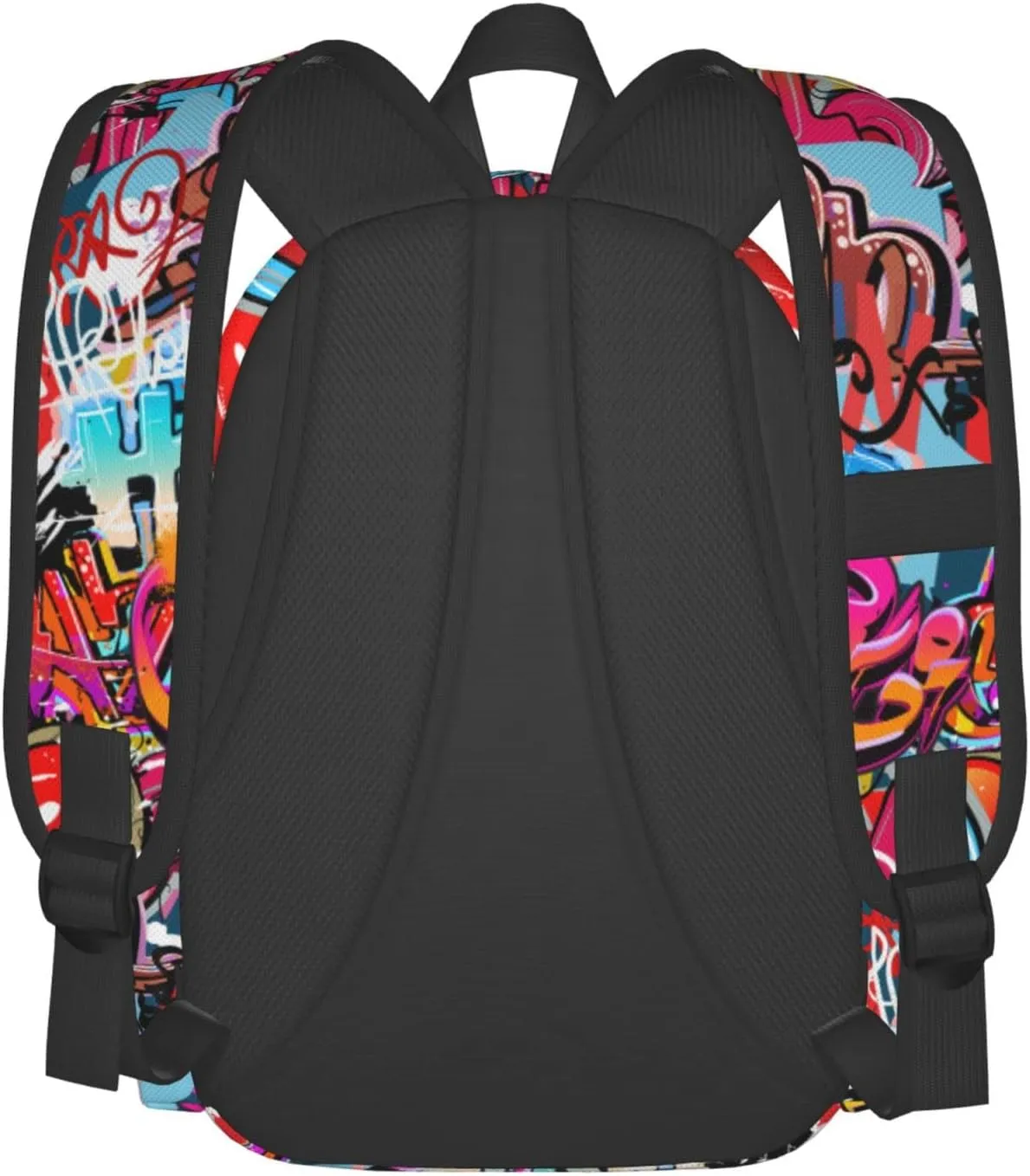 Daily Backpack Graffiti Wall, Hip Hop Art Backpacks Travel Laptop Daypack 17 inch Bags for Men Women