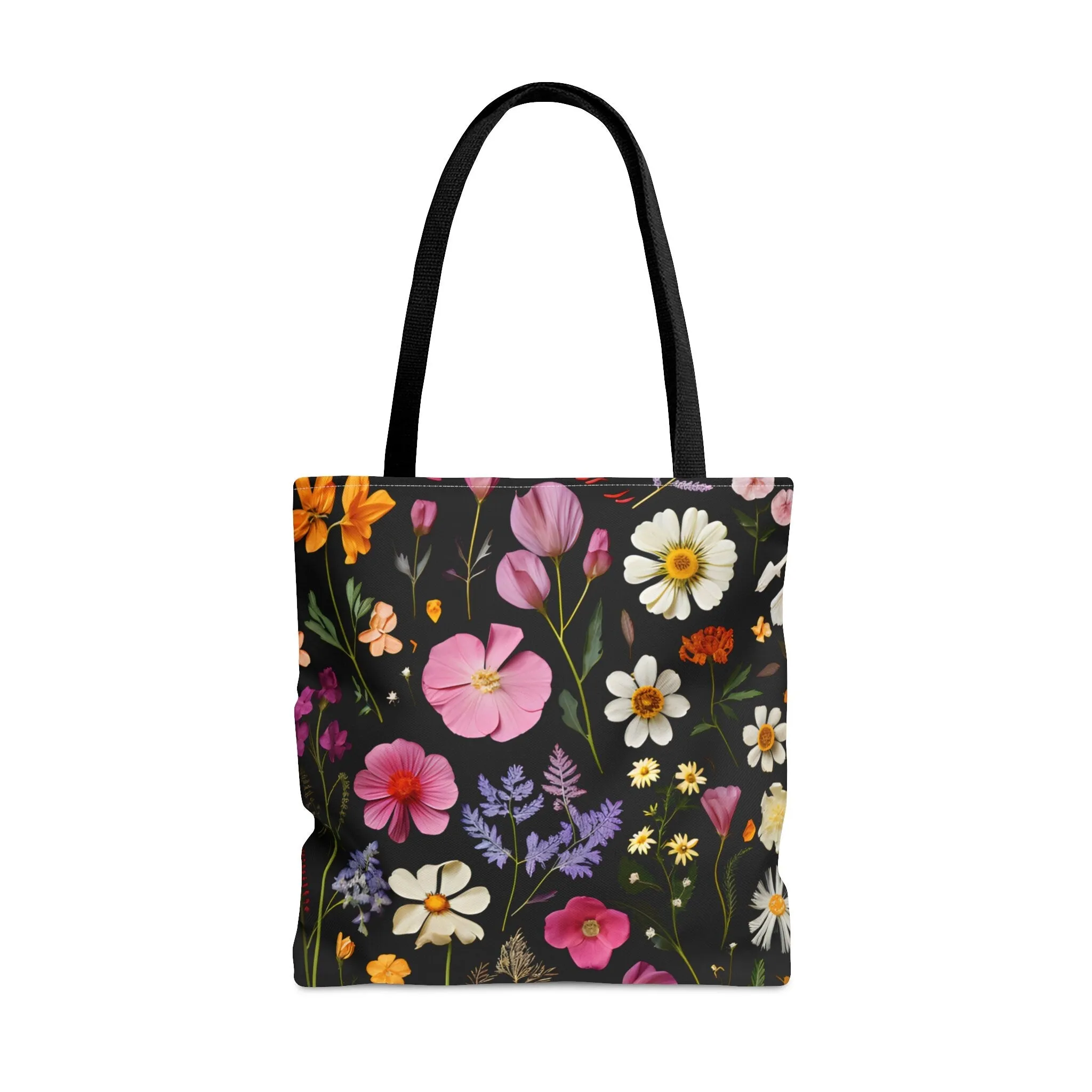 Daisy Tote Bag April Birth Month Flower Gift, Girly Pressed Flowers Totebag Aesthetics