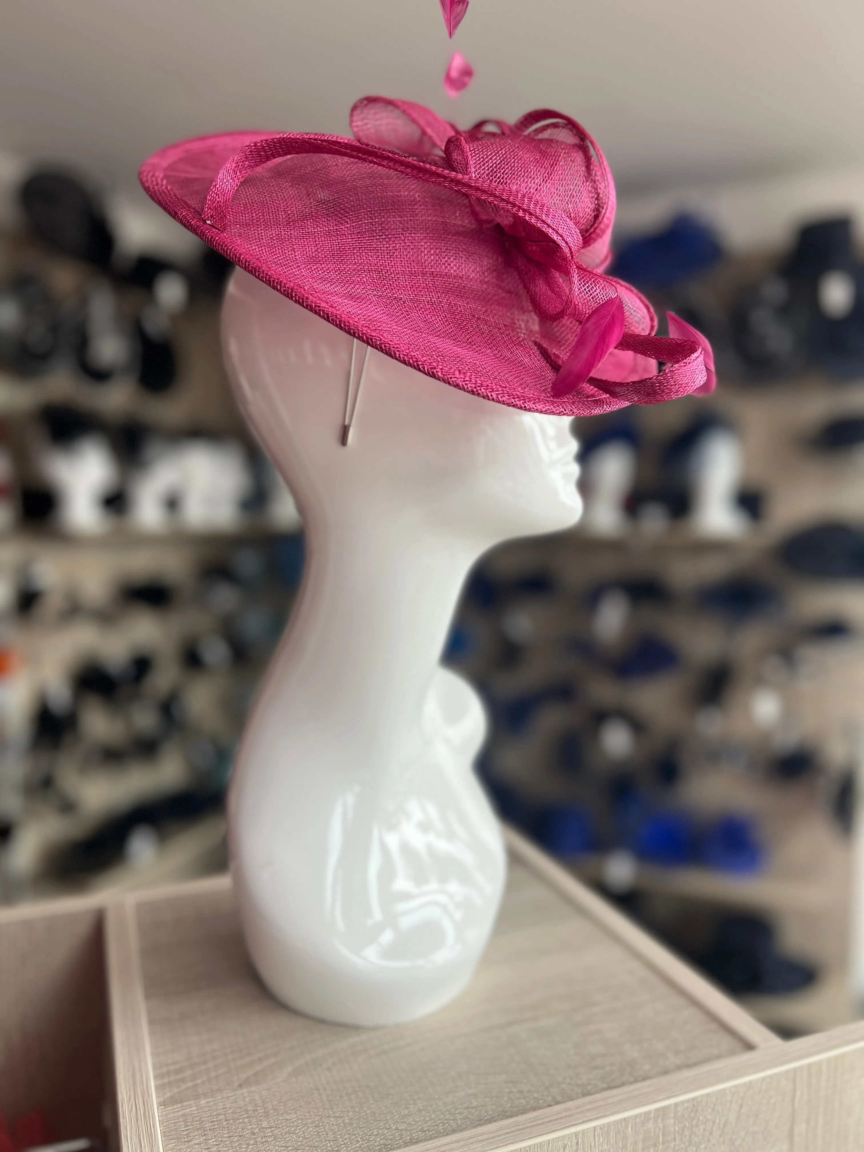 Damson Teardrop Disc Fascinator