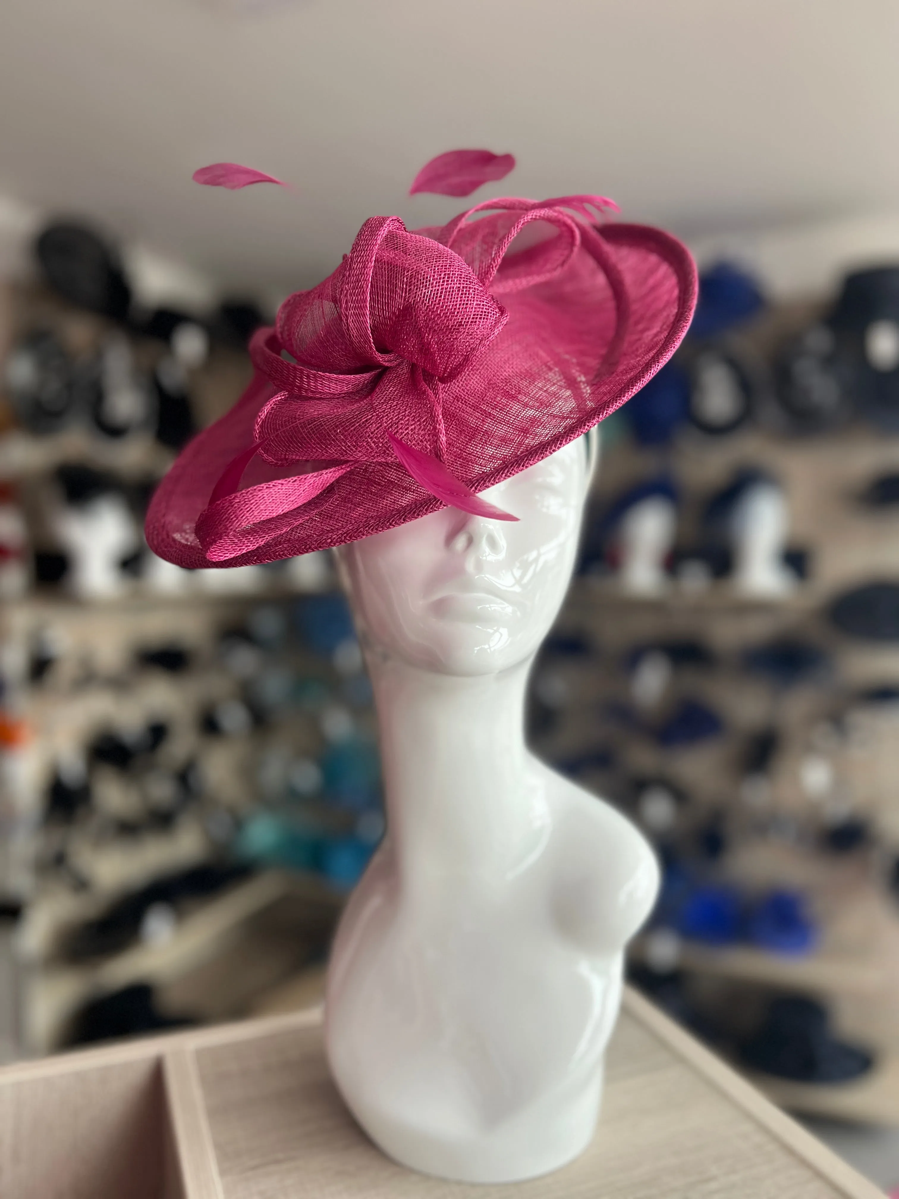 Damson Teardrop Disc Fascinator