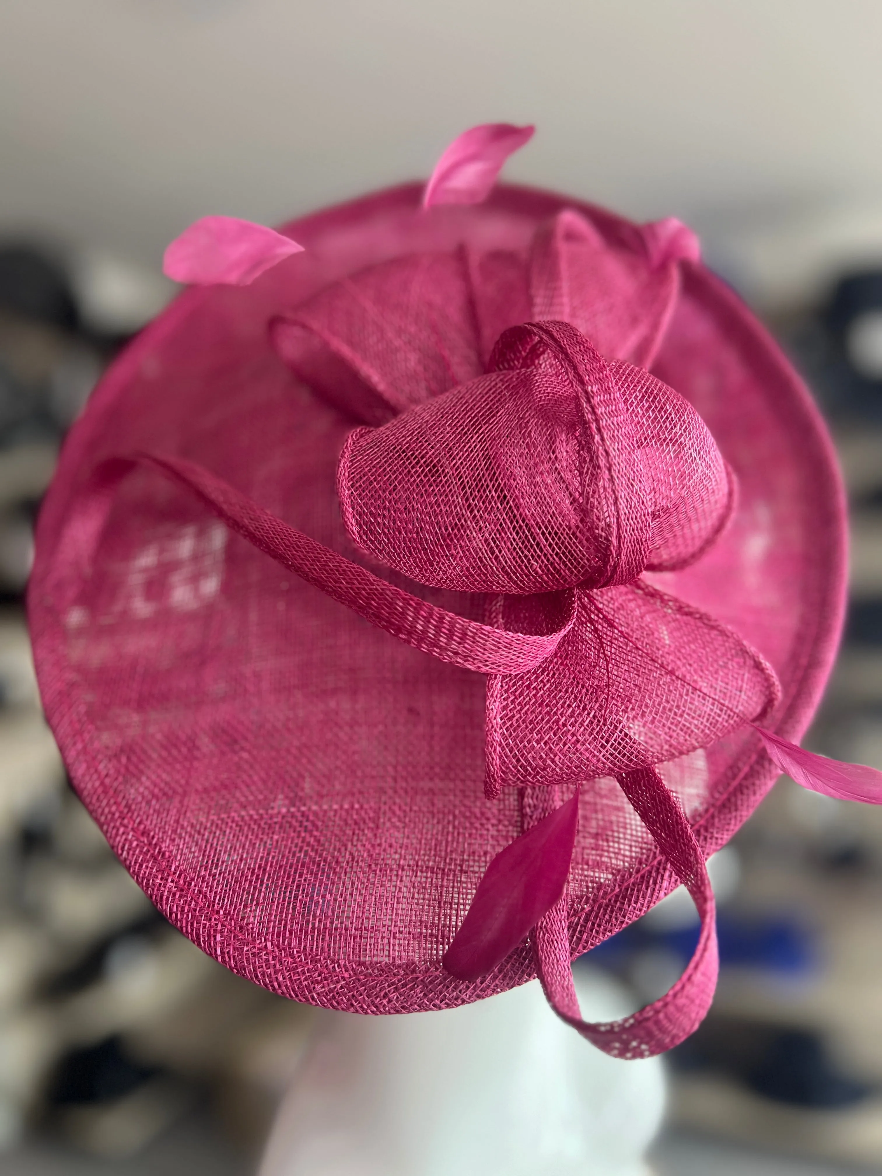 Damson Teardrop Disc Fascinator