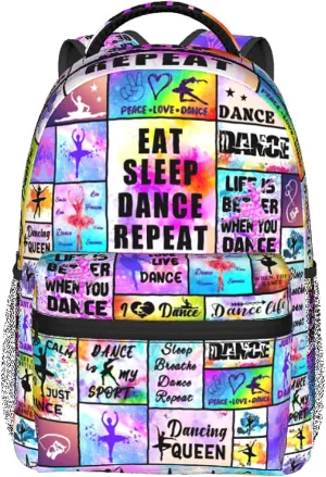 Dance Backpack Ballet School Bookbags 16 Inch Dance School Backpacks Travel Backpack Sport Daypack for Kids Girls Boys Women Men Gifts