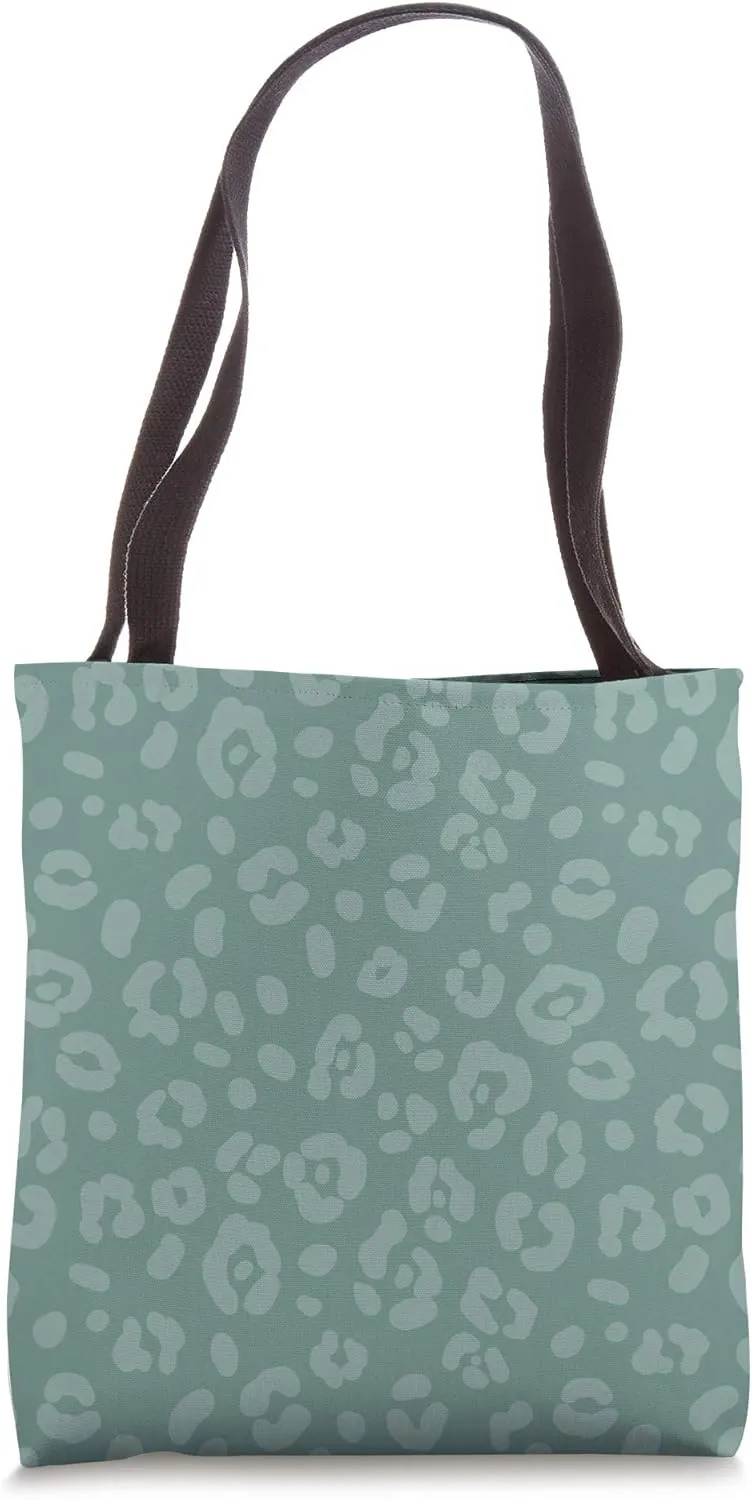 Dark Jade - Chic Elegant Leopard Animal Print Pattern Tote Bag
